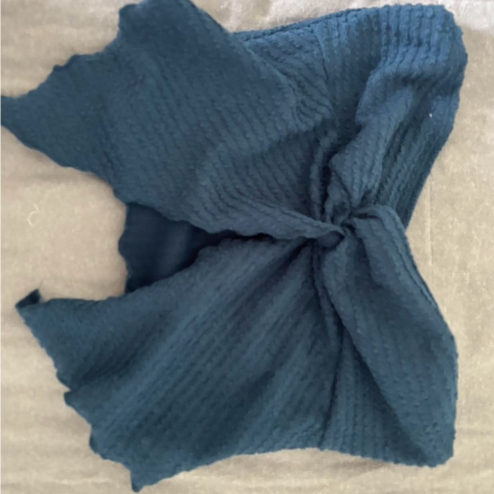 Dark Blue Textured Scarf